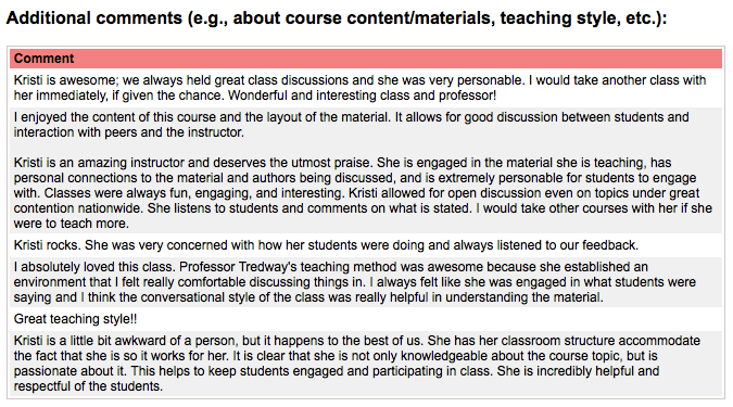 Teaching Evaluation Fall 2015